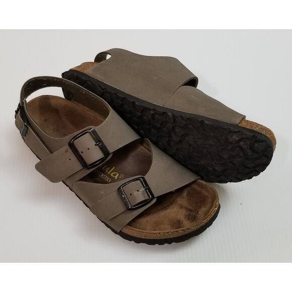 Betula by Birkenstock Milano Gray Tan Sandals Slingback EUR 39 US L8 M6 3 Straps main image 13